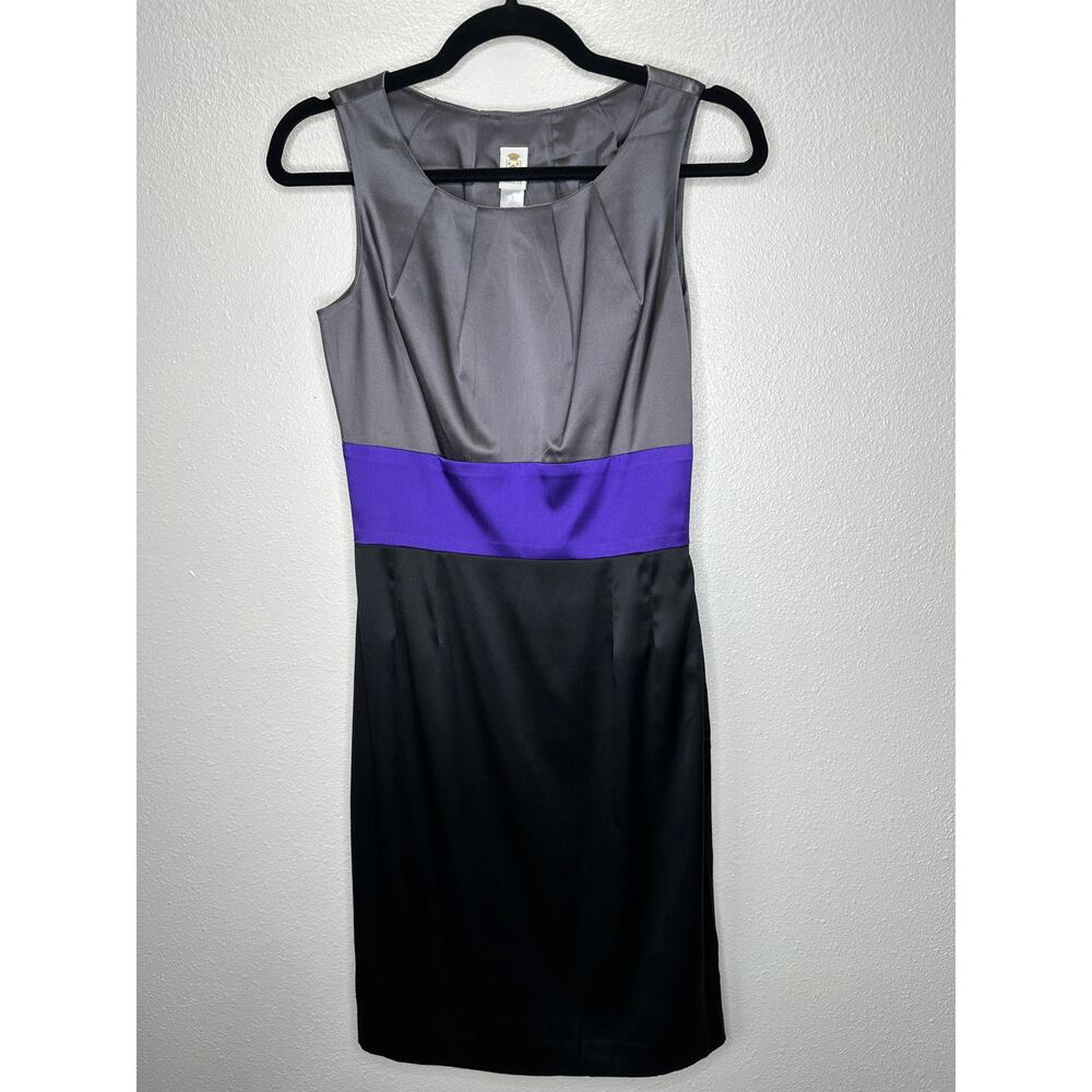 NWT Abaete Silk Gray Purple Black Camilla Sleeveless Colorblock Dress 2